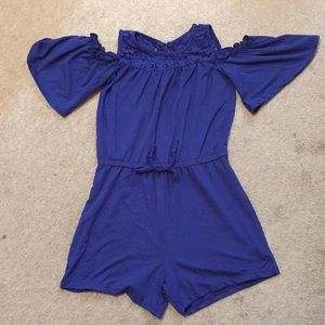 Navy Blue Off shoulder Romper